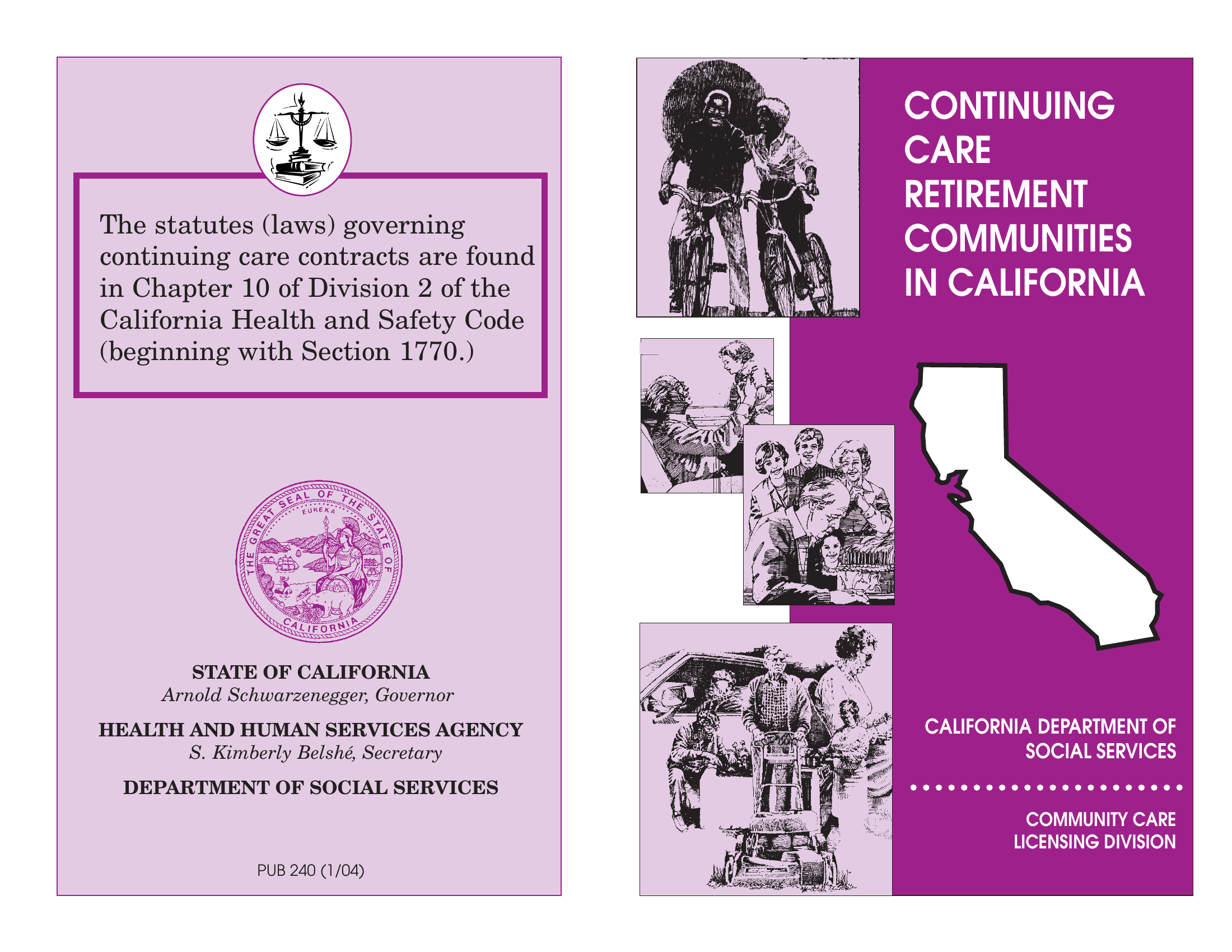 PUB 240 Continuing Care Retirement Communities in California (Printing)