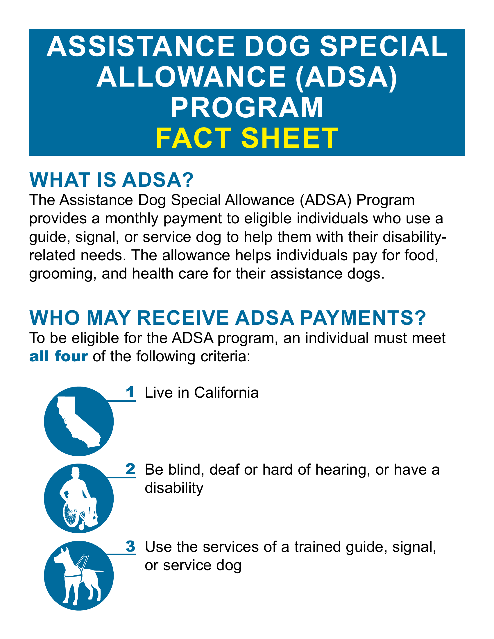 PUB 294L Assistance Dog Special Allowance Program Fact Sheet