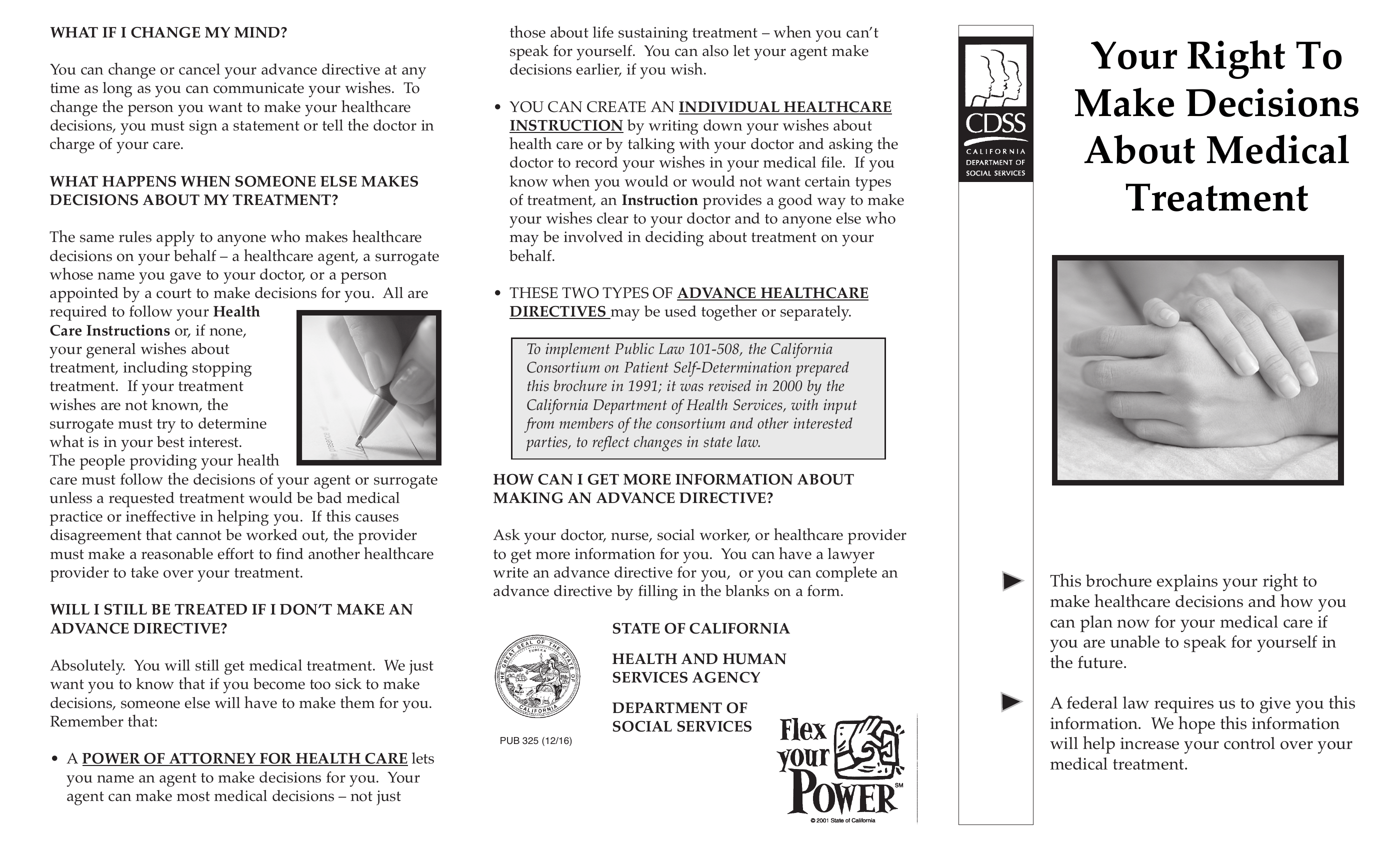 PUB 325 Your Right To Make Decisions About Medical Treatment