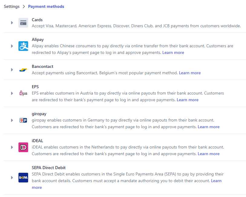 Stripe Payment Methods for Global Customers Formsite