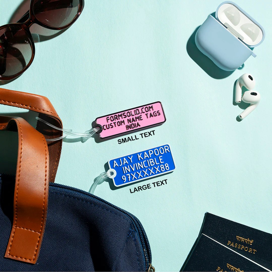 Personalized Bag Tags in Hindi, Customized Luggage Tags Online India FormSolid
