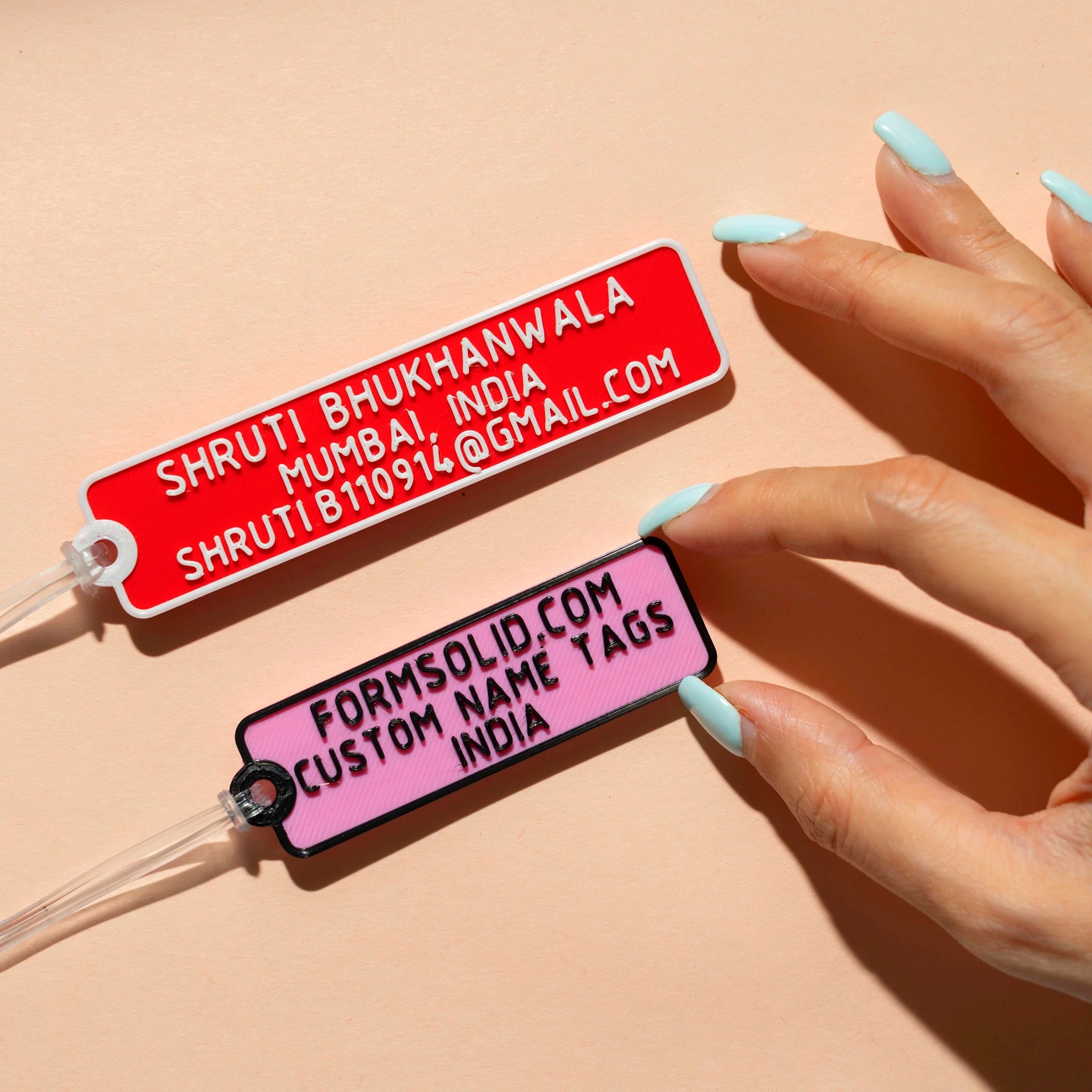 Personalized Bag Tags in Hindi, Customized Luggage Tags Online India FormSolid