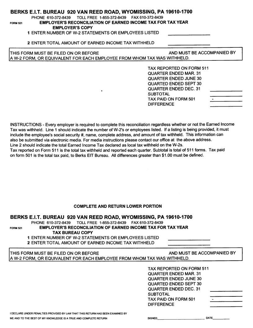 Berks Tax Form ≡ Fill Out Printable PDF Forms Online
