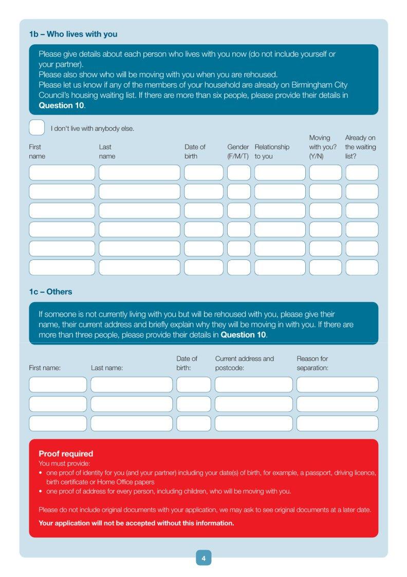 Birmingham Housing Form ≡ Fill Out Printable PDF Forms Online