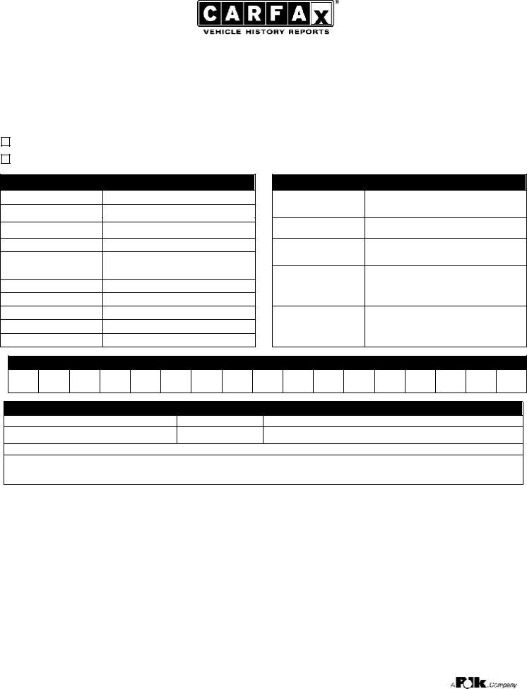 Carfax Form ≡ Fill Out Printable PDF Forms Online