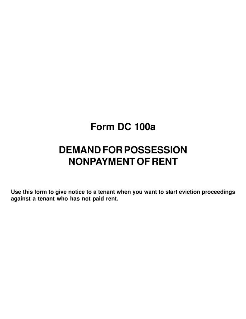 Dc 100A Form ≡ Fill Out Printable PDF Forms Online