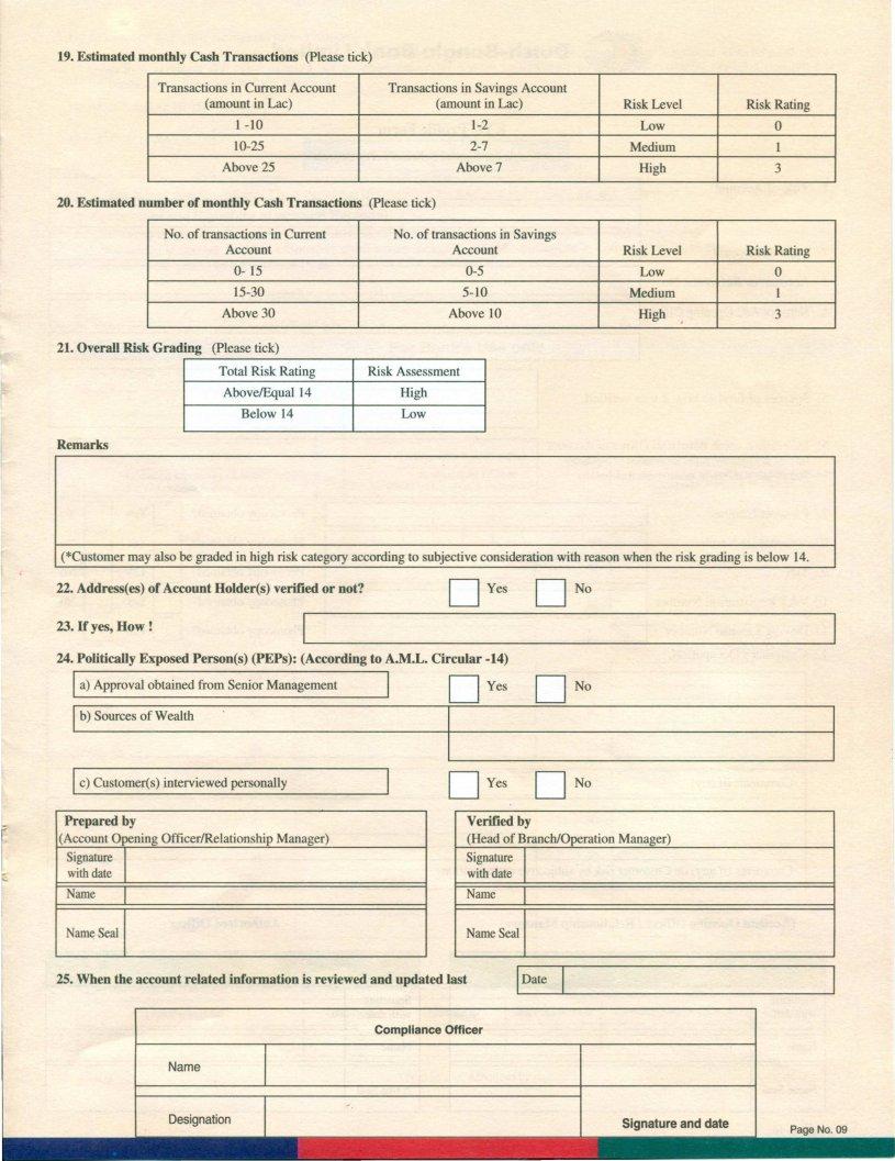 Dutch Bangla Bank Account Form ≡ Fill Out Printable PDF Forms Online