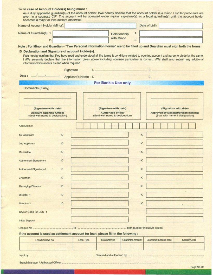 Dutch Bangla Bank Account Form ≡ Fill Out Printable PDF Forms Online
