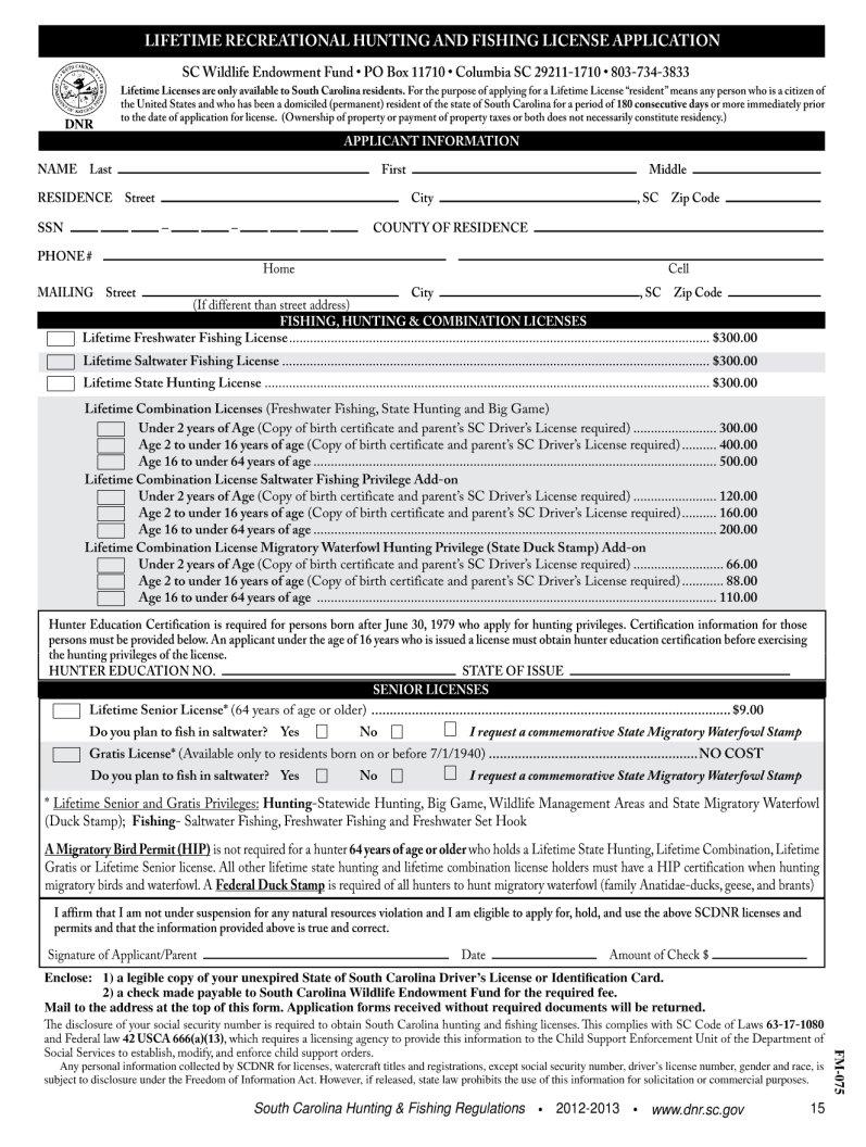 Fishing License Application PDF Form FormsPal