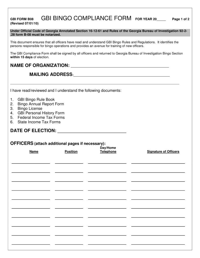 Gbi Form B08 ≡ Fill Out Printable PDF Forms Online