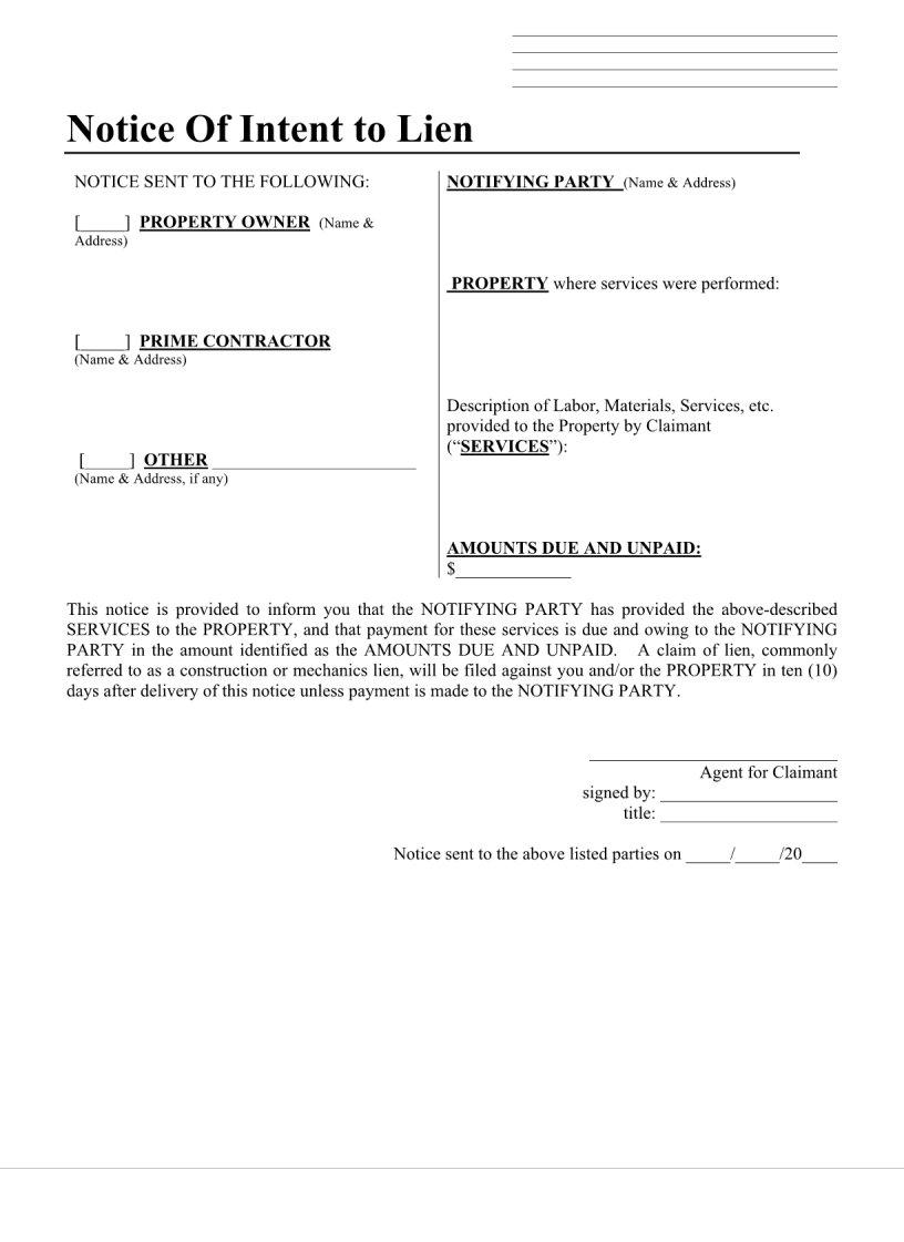 Illinois Notice Lien Form ≡ Fill Out Printable PDF Forms Online
