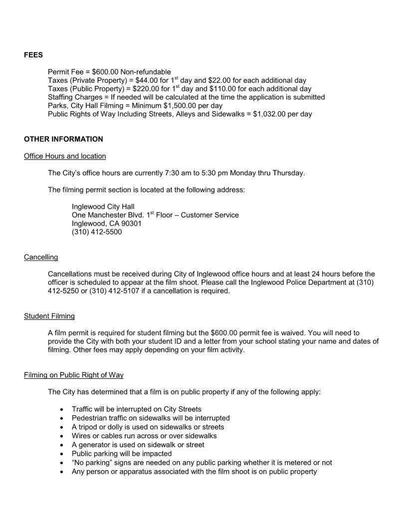 Inglewood Permit Form ≡ Fill Out Printable PDF Forms Online