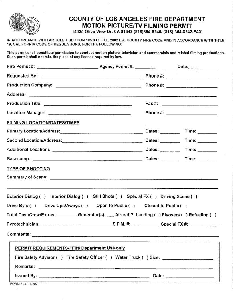 Inglewood Permit Form ≡ Fill Out Printable PDF Forms Online