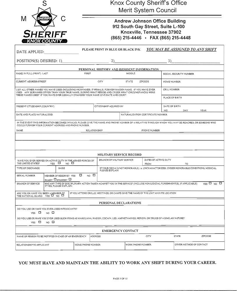 Knox County Application Form ≡ Fill Out Printable PDF Forms Online