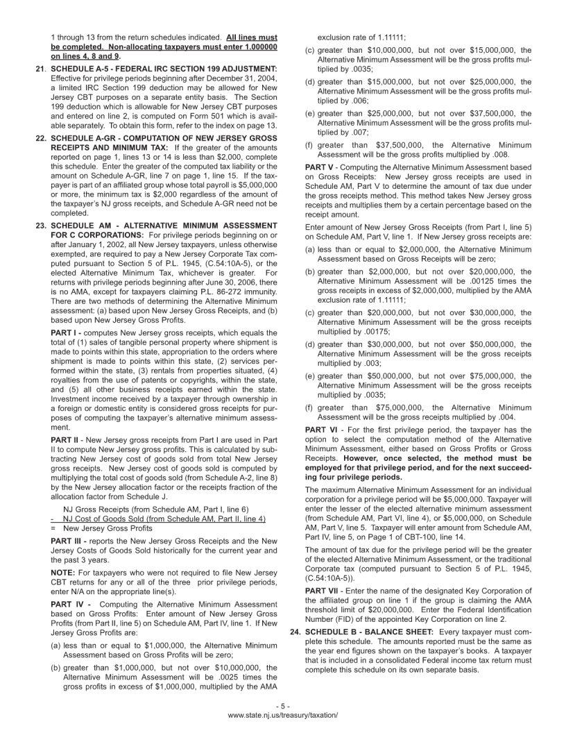 New Jersey Form Cbt 100 ≡ Fill Out Printable PDF Forms Online