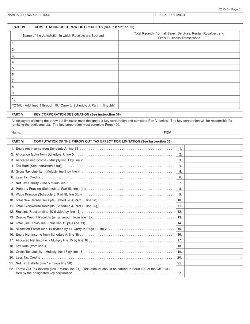 New Jersey Form Cbt 100 ≡ Fill Out Printable PDF Forms Online