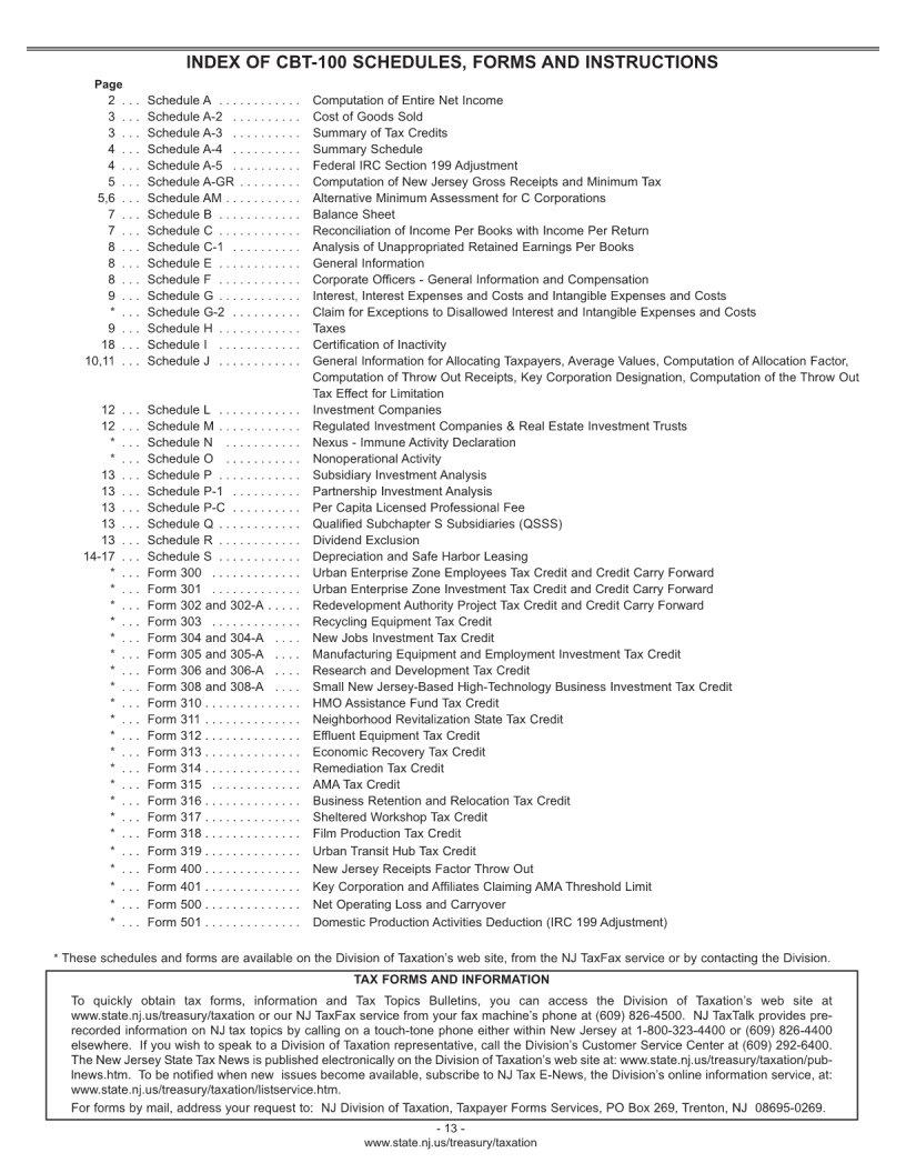 New Jersey Form Cbt 100 ≡ Fill Out Printable PDF Forms Online