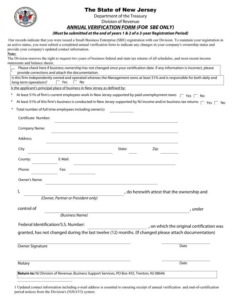 Nj Verification Form ≡ Fill Out Printable PDF Forms Online