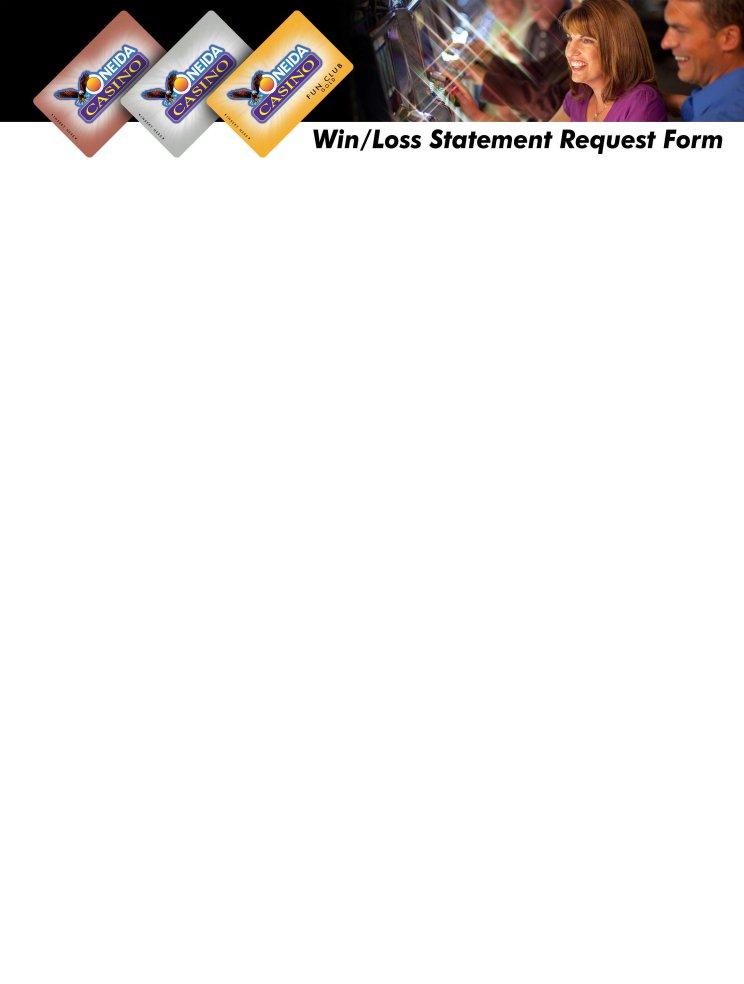 Oneida Casino Win Loss Statement PDF Form FormsPal