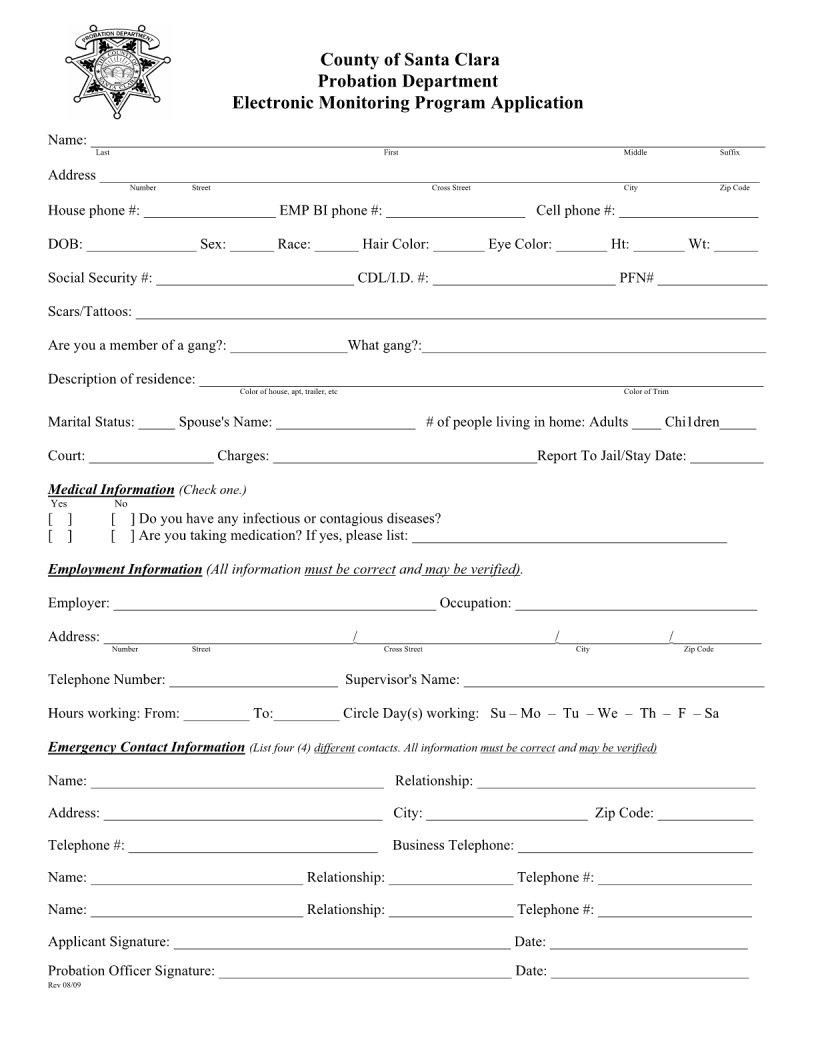 Santa Clara Emp Form ≡ Fill Out Printable PDF Forms Online