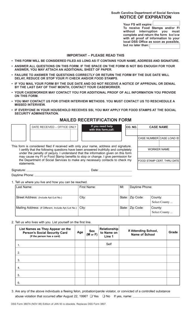 Snap Columbia Sc Form ≡ Fill Out Printable PDF Forms Online