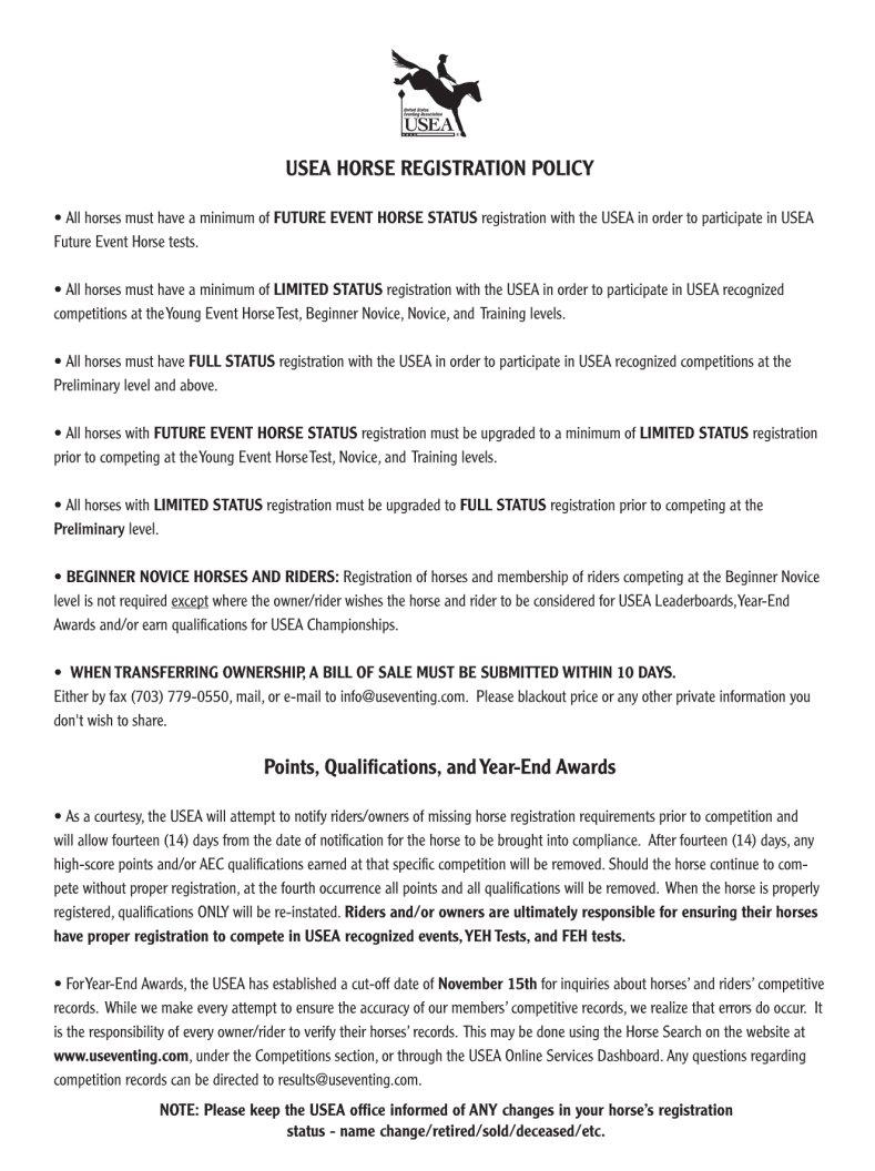 Usea Horse Life Registration PDF Form FormsPal
