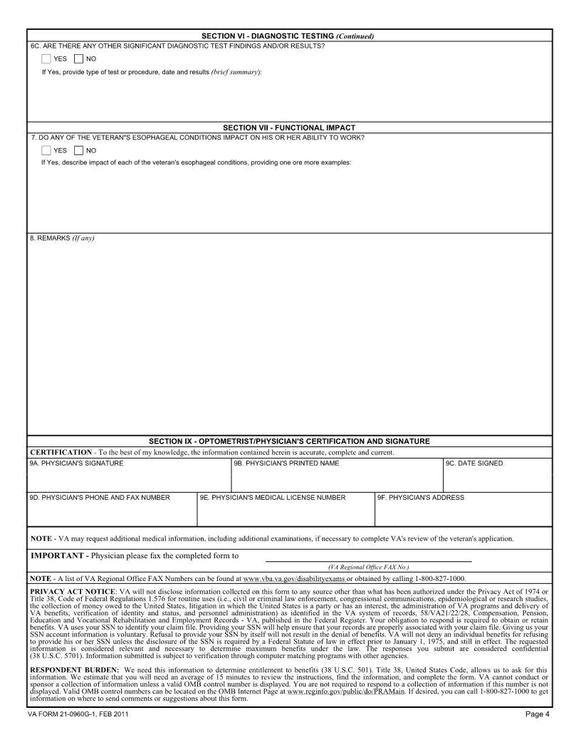 Va Form 21 0960G 1 ≡ Fill Out Printable PDF Forms Online