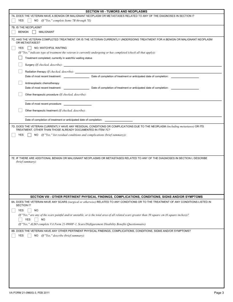 Va Form 21 0960G 3 ≡ Fill Out Printable PDF Forms Online
