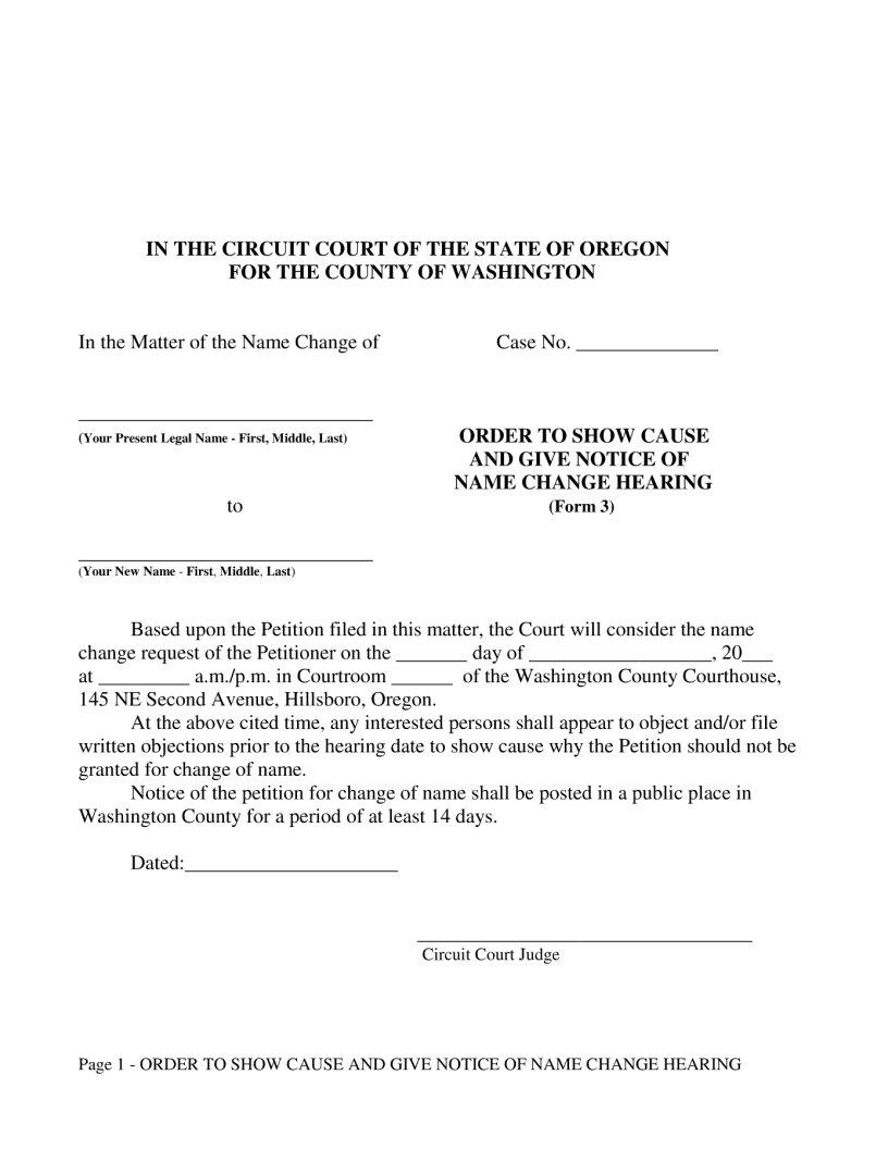 Washington County Name Change PDF Form FormsPal