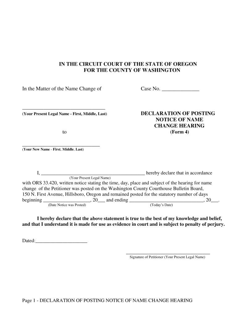 Washington County Name Change PDF Form FormsPal