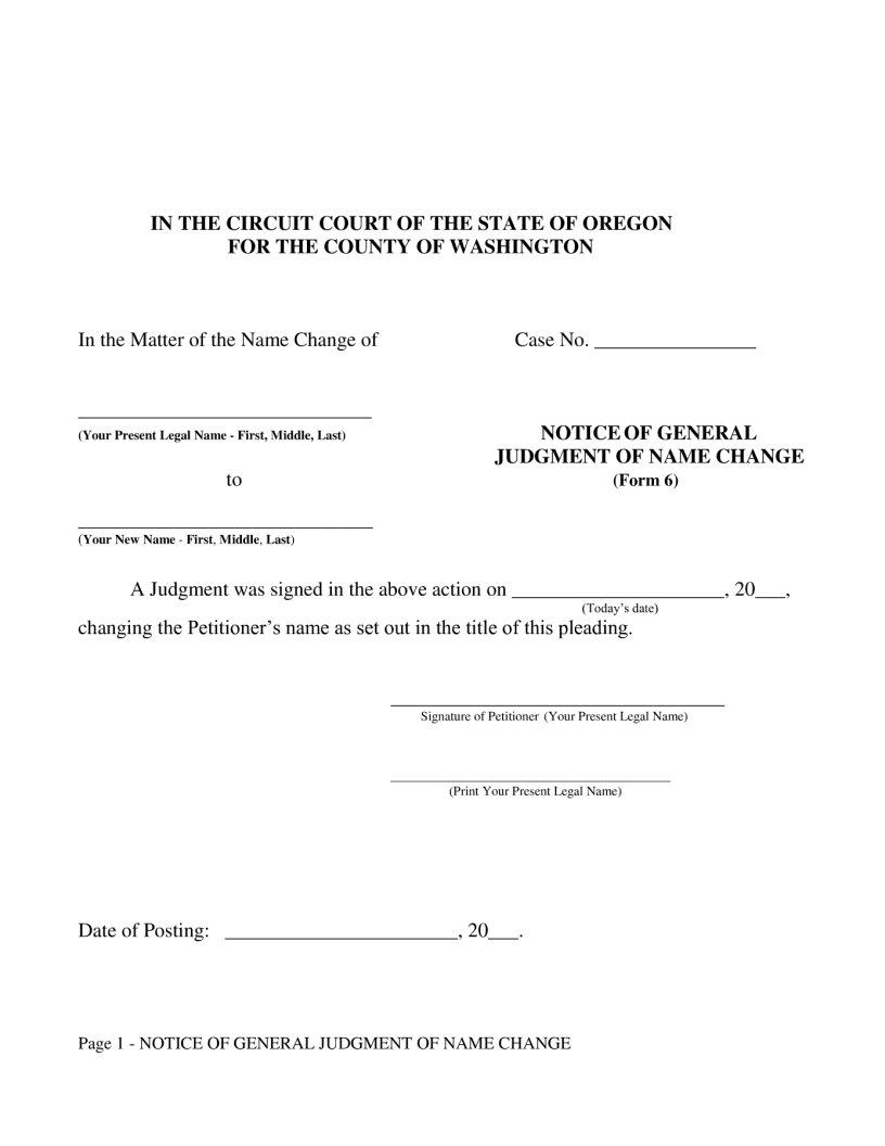 Washington County Name Change PDF Form FormsPal