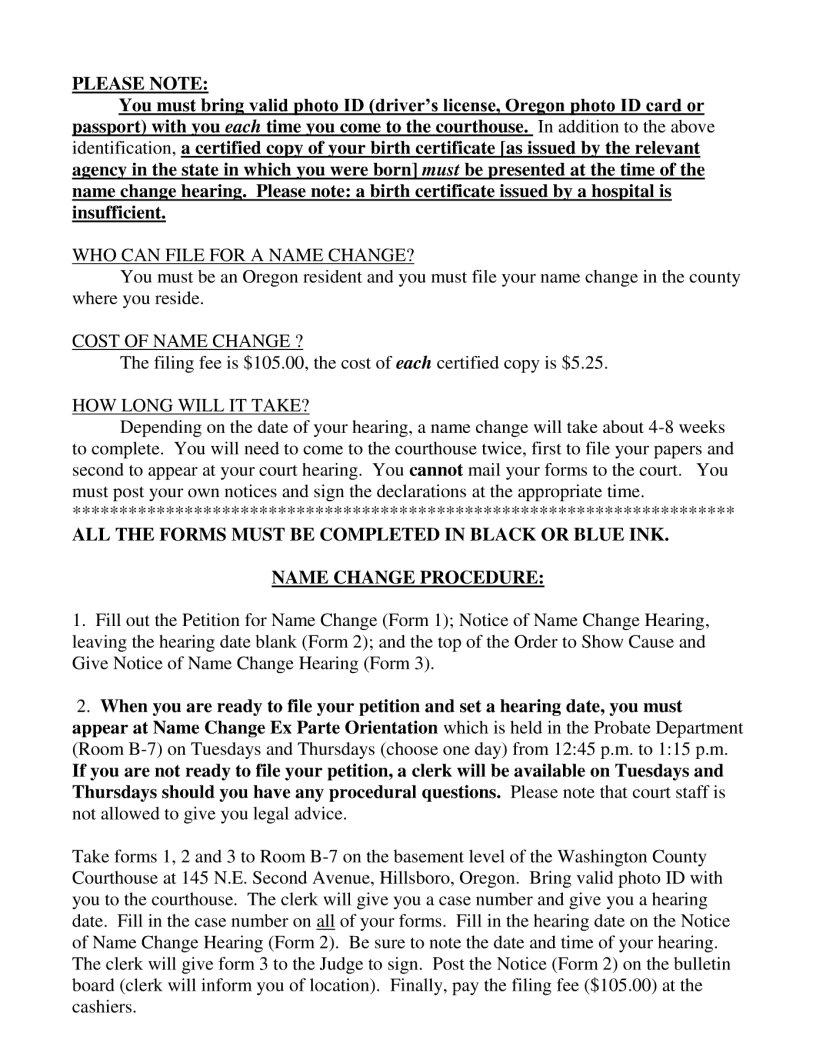 Washington County Name Change PDF Form FormsPal