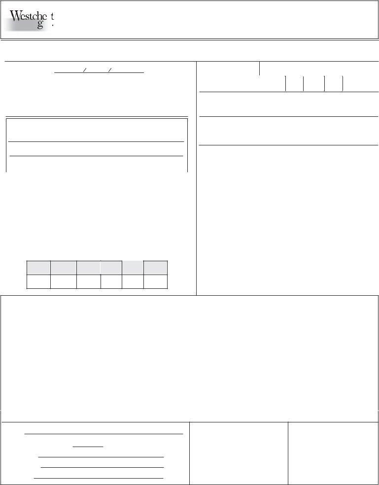 Westchester County Application PDF Form FormsPal