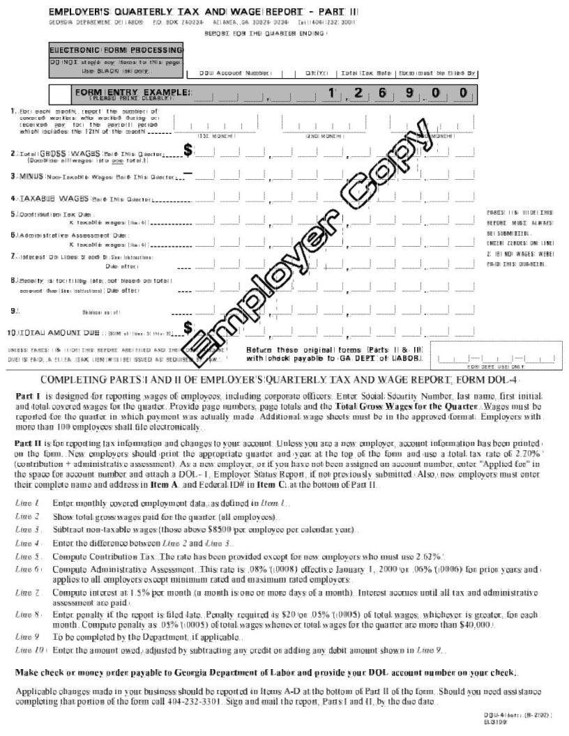Ga Tax Wage Report ≡ Fill Out Printable PDF Forms Online