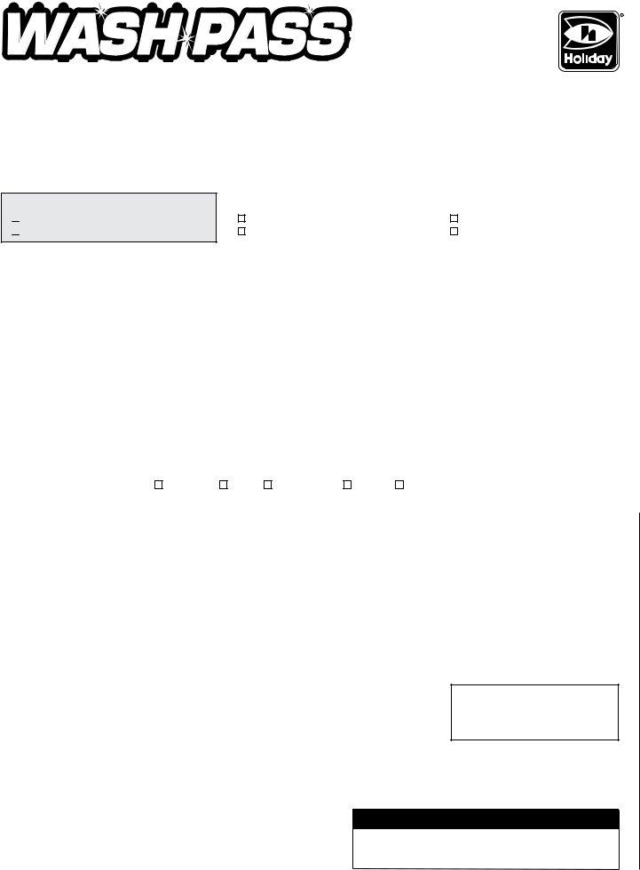 Holiday Unlimited Wash ≡ Fill Out Printable PDF Forms Online