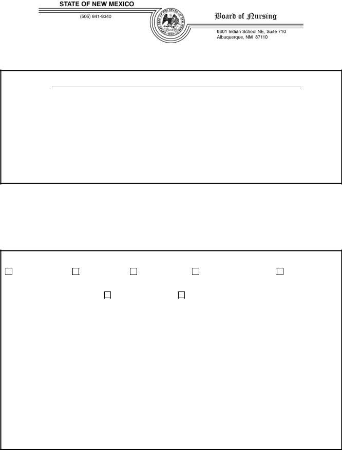 New Mexico Board Of Nursing ≡ Fill Out Printable PDF Forms Online