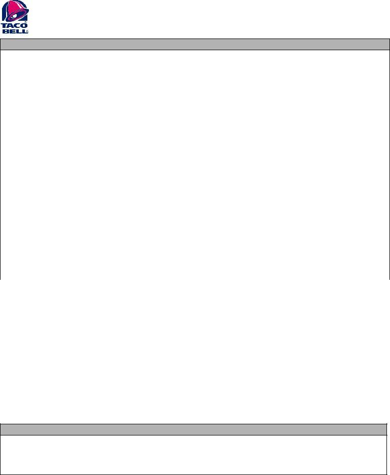 Taco Bell Job Application ≡ Fill Out Printable PDF Forms Online