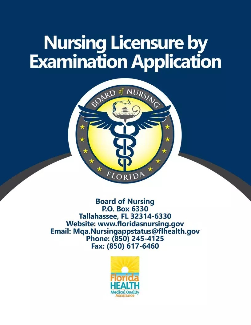 Florida Board Nursing Application PDF Form FormsPal