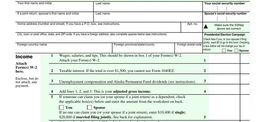 1040Ez Form ≡ Fill Out Printable PDF Forms Online
