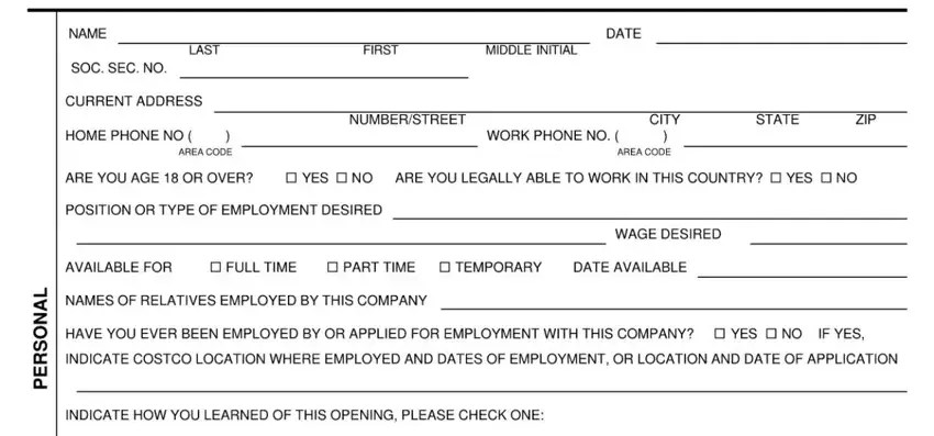 Costco Job Application Form ≡ Fill Out Printable PDF Forms Online