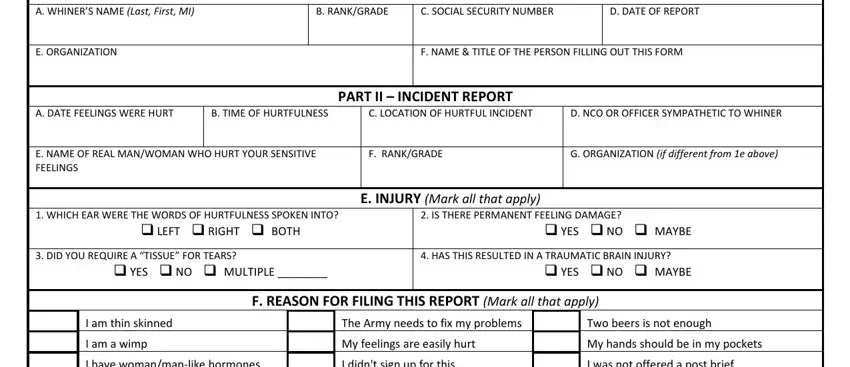 Army Hurt Feelings Report Form ≡ Fill Out Online