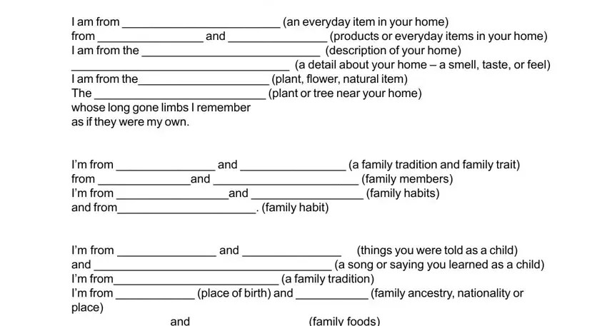 I Am From Poem Template Form ≡ Fill Out Printable PDF Forms Online
