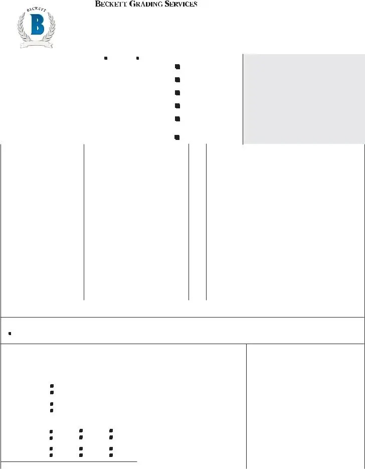 Beckett Grading Form ≡ Fill Out Printable PDF Forms Online