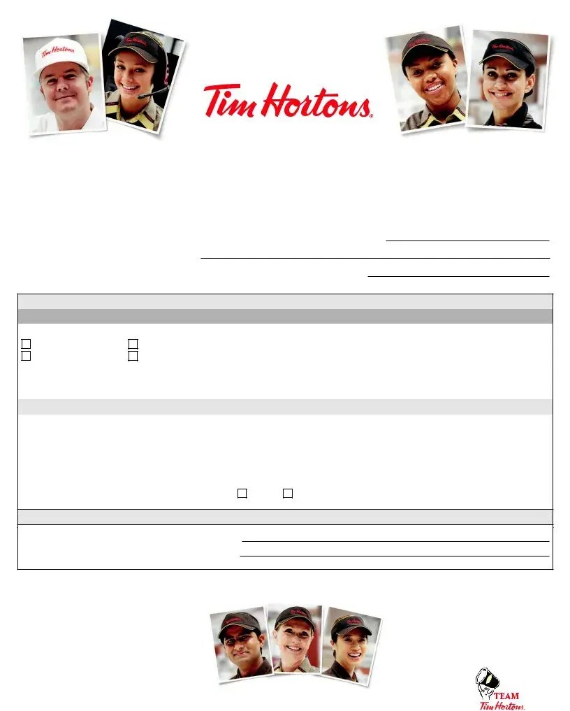 Tim Hortons Job Application ≡ Fill Out Printable PDF Forms Online