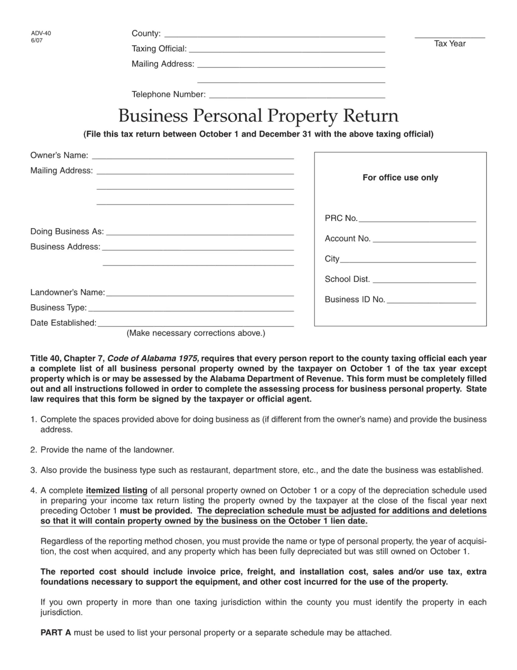 Adv 40 Form ≡ Fill Out Printable PDF Forms Online
