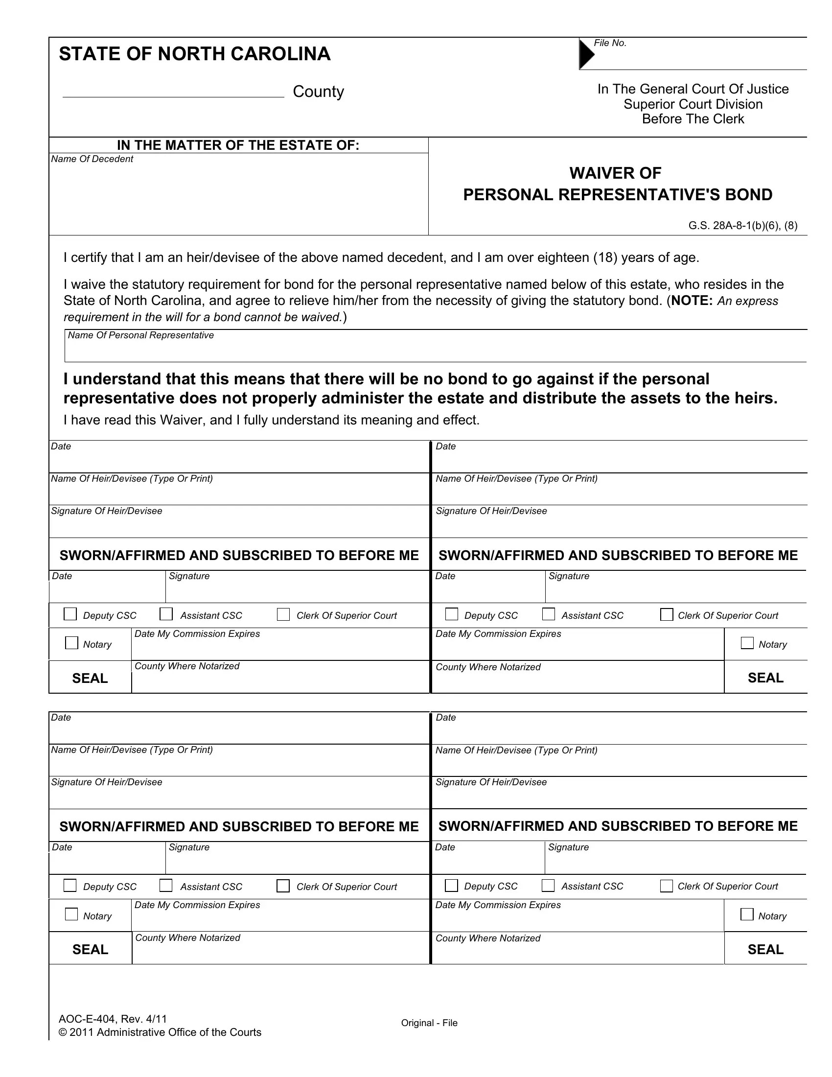 North Carolina PDF Forms Fillable and Printable