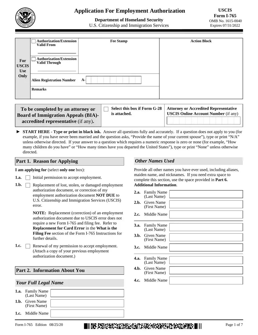 Application For Work Permit ≡ Fill Out Printable PDF Forms Online
