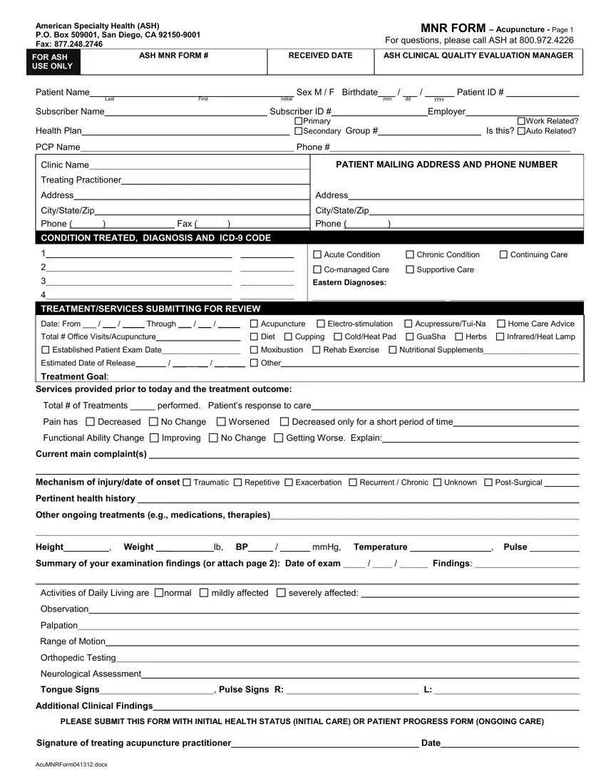 Ash Mnr Form ≡ Fill Out Printable PDF Forms Online