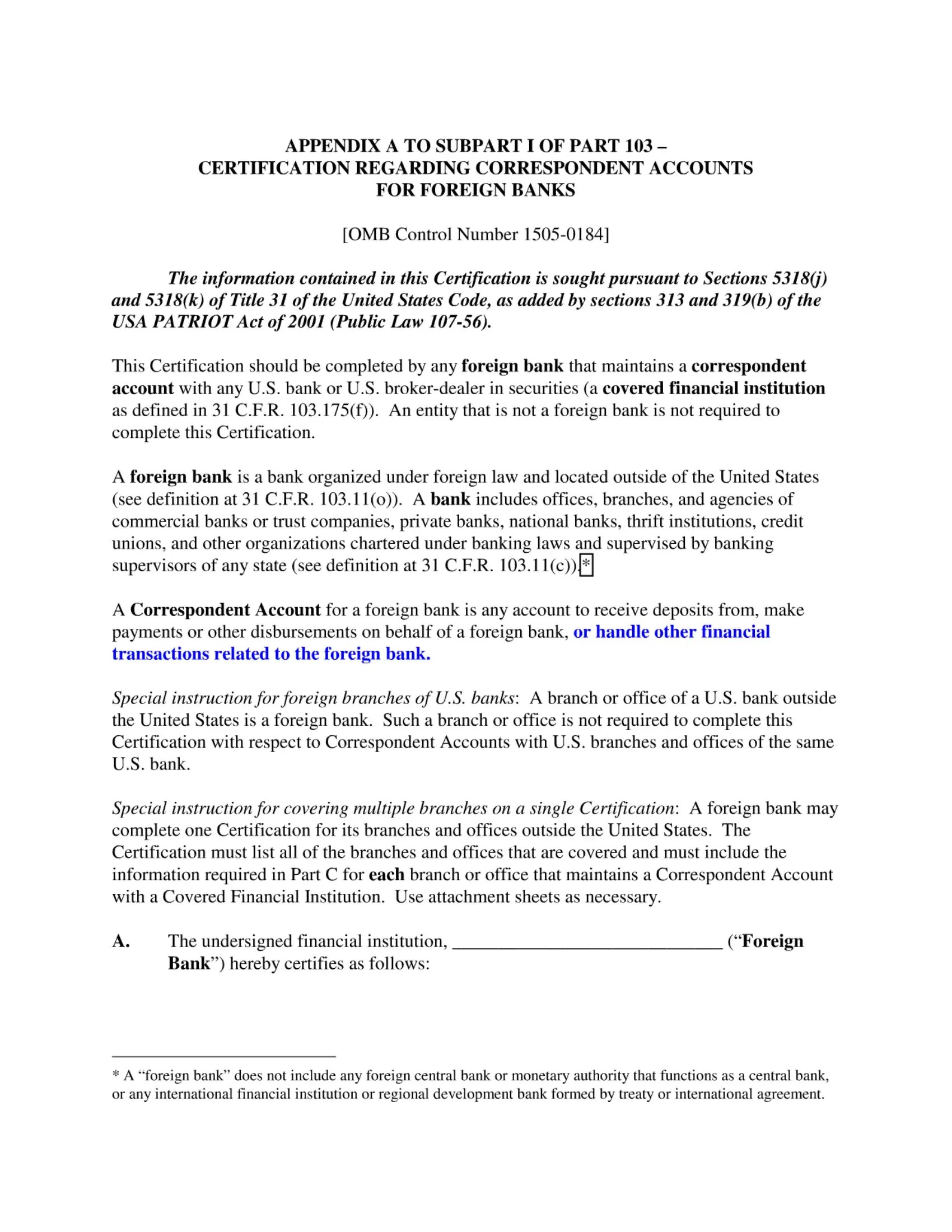 Bank Certification Form ≡ Fill Out Printable PDF Forms Online