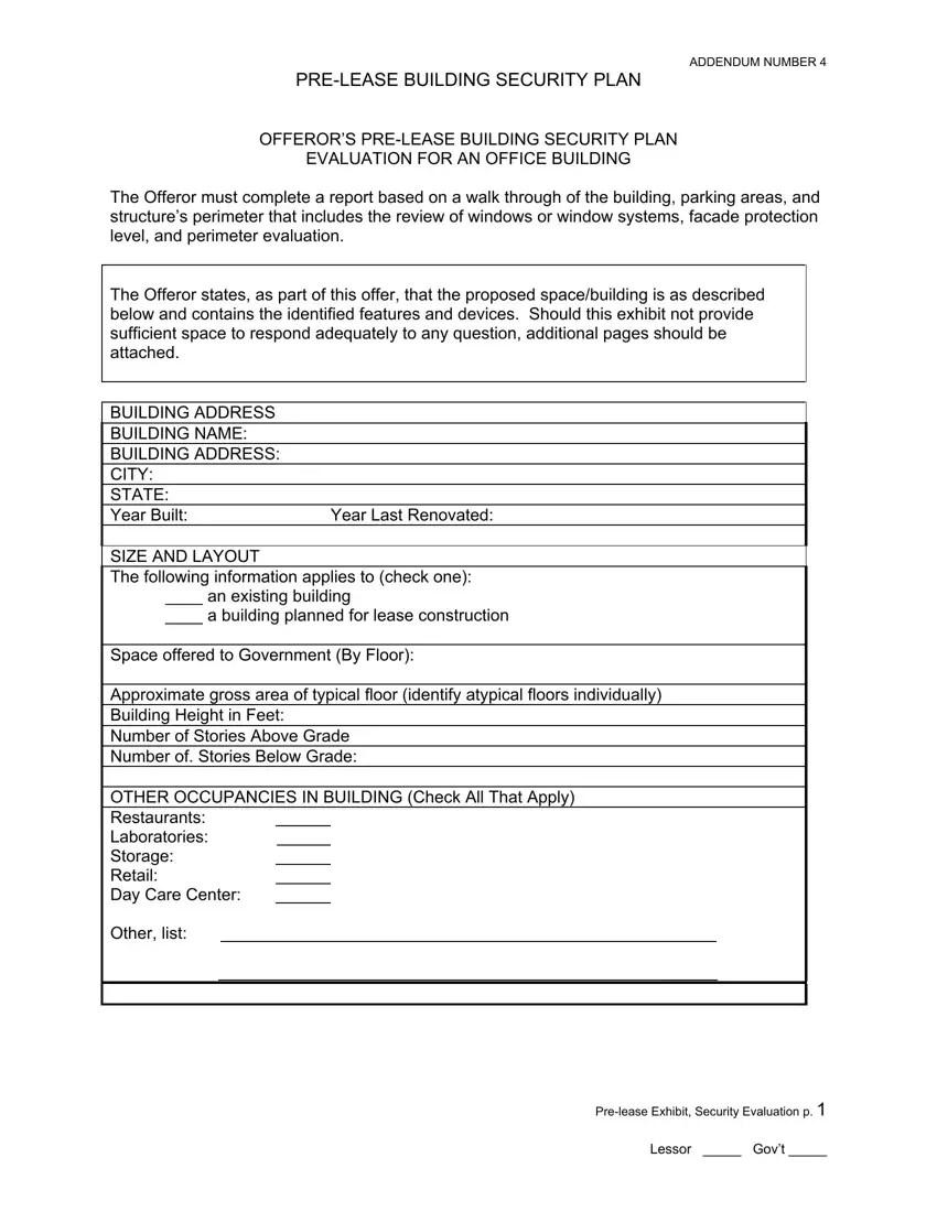 Building Security Plan ≡ Fill Out Printable PDF Forms Online